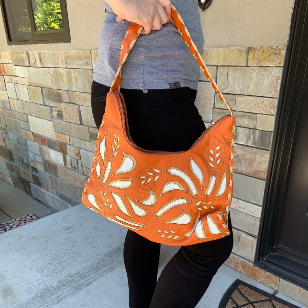 Beautiful Orange Leather Purse